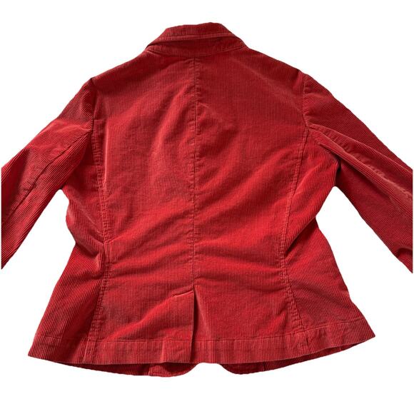 Talbots Coral/Red Corduroy Blazer Size 8 Classic 3-Button Jacket Fall Workwear - Picture 6 of 13